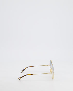 Chloe Gold Large Double Circle Lens Sunglasses