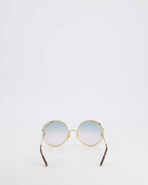 Chloe Gold Large Double Circle Lens Sunglasses