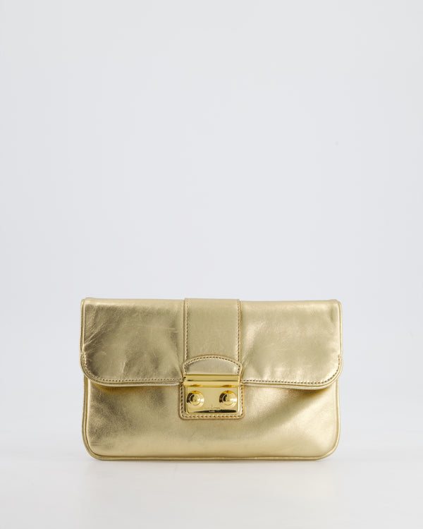 Louis Vuitton Gold Sofia Coppola Slim Clutch Bag