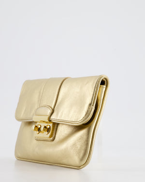 Louis Vuitton Gold Sofia Coppola Slim Clutch Bag