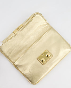 Louis Vuitton Gold Sofia Coppola Slim Clutch Bag