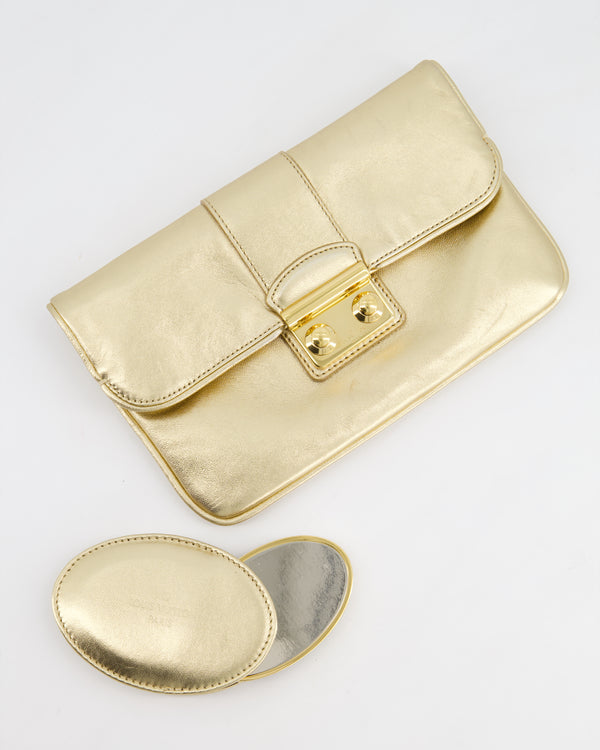 Louis Vuitton Gold Sofia Coppola Slim Clutch Bag