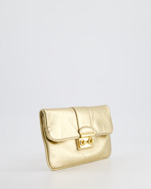 Louis Vuitton Gold Sofia Coppola Slim Clutch Bag