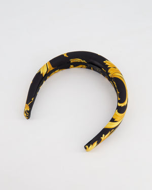 Versace Black 
Gold Medusa Satin Headband