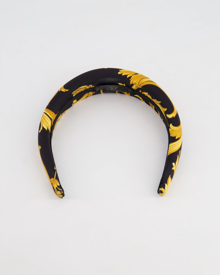 Versace Black 
Gold Medusa Satin Headband