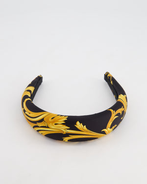 Versace Black 
Gold Medusa Satin Headband