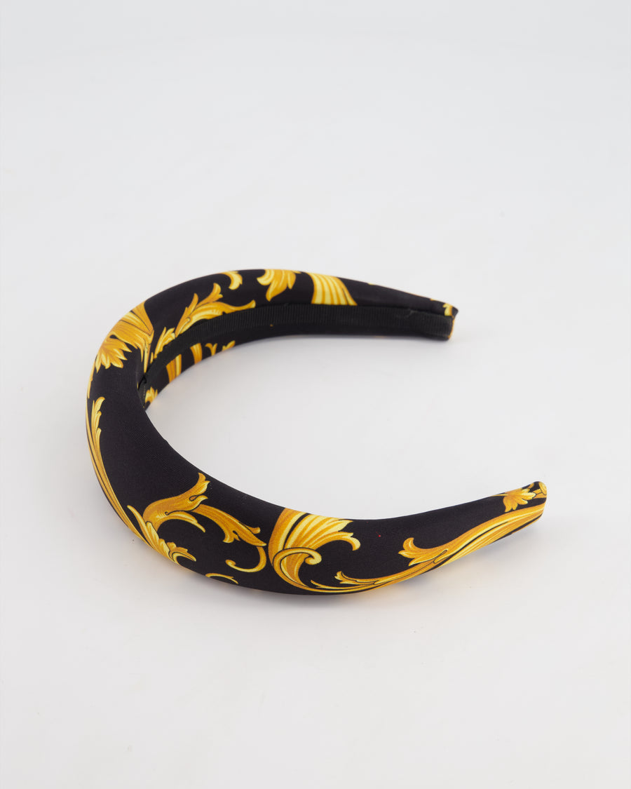 Versace Black 
Gold Medusa Satin Headband