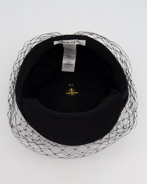 Christian Dior Black Dior Arty Cap with Veil RRP £560