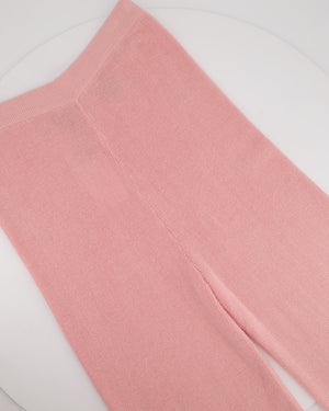 Izaak Azanei Pink Knit Trousers With Crystal Fringe Hem Detail Size Medium (UK 10)