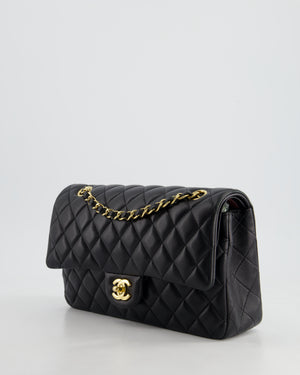 Chanel Medium Black Classic Double Flap Bag in Lambskin Leather with Gold Hardware