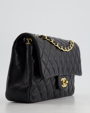 Chanel Medium Black Classic Double Flap Bag in Lambskin Leather with Gold Hardware