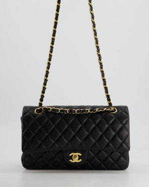 Chanel Medium Black Classic Double Flap Bag in Lambskin Leather with Gold Hardware