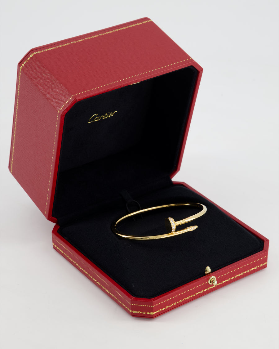 Cartier Juste un Clou Bracelet Classic Yellow Gold 750/1000 Set with 32 Brilliant-Cut Diamonds Size 19 RRP £12,800