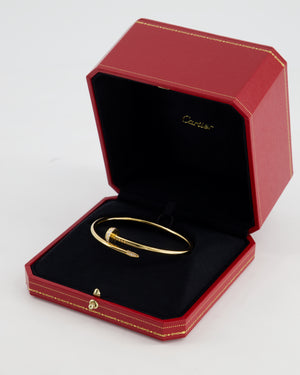 Cartier Juste un Clou Bracelet Classic Yellow Gold 750/1000 Set with 32 Brilliant-Cut Diamonds Size 19 RRP £12,800