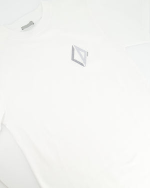 Christian Dior Menswear White "CD Diamond Logo" T-Shirt Size XXS (UK 32)