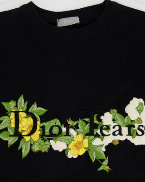 Christian Dior Menswear Black "Dior Tears" Embroidered T-Shirt Size XXS (UK 32)