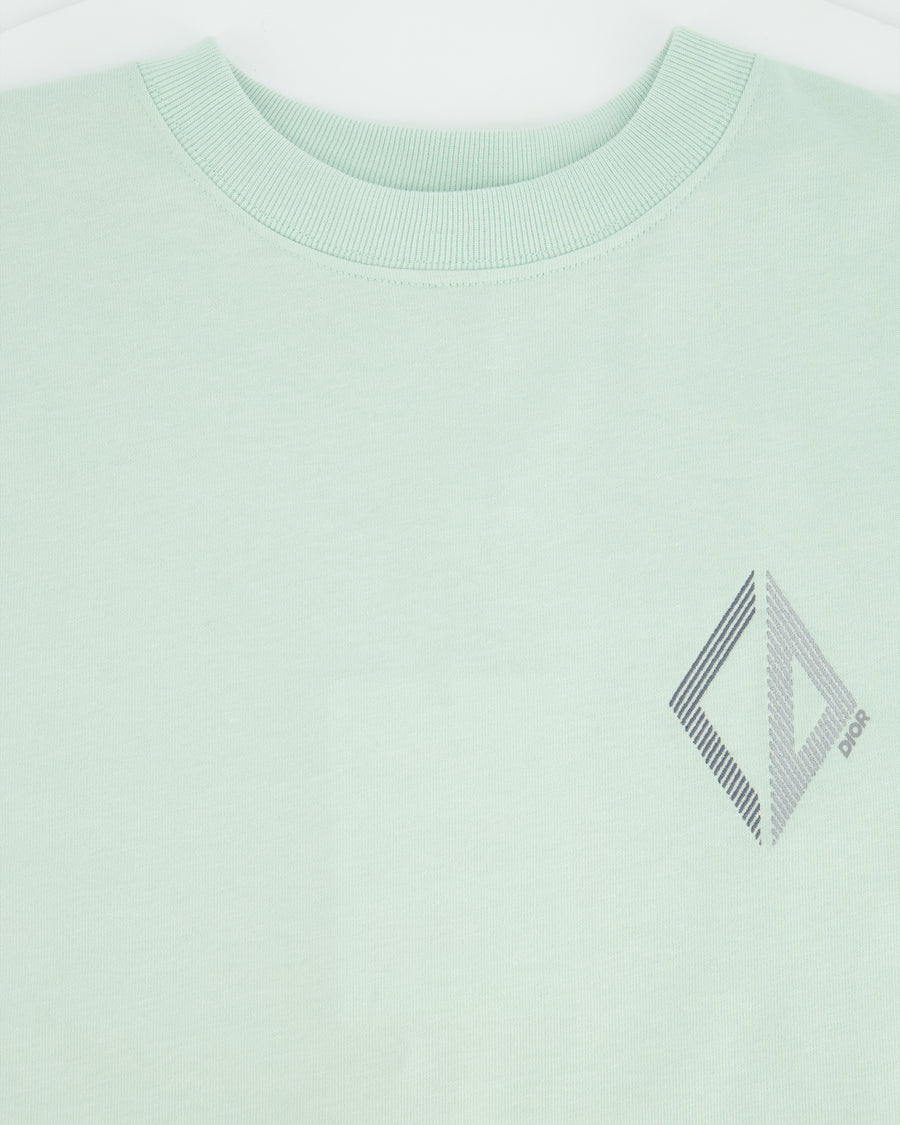 Christian Dior Menswear Mint "CD Diamond Logo" T-Shirt Size XXS (UK 32)