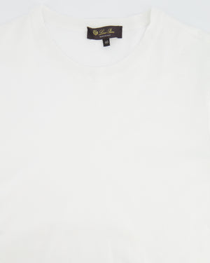 Loro Piana White T-Shirt with Logo Embroidery Detail Size IT 40 (UK 8) RRP £400