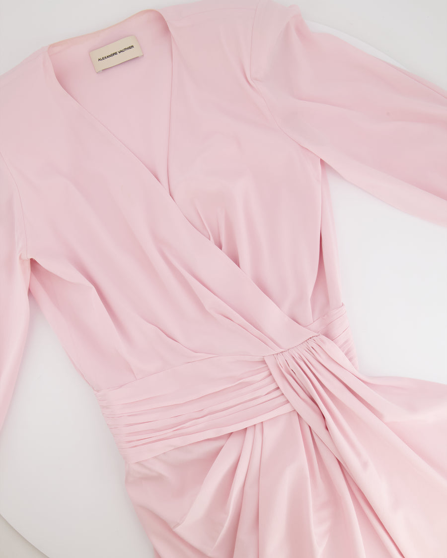 Alexandre Vauthier Light Pink Mini Dress with Pleat Details Size FR 36 (UK 8)