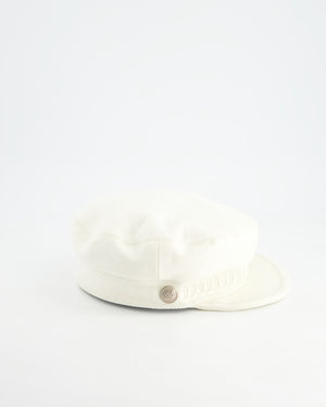 Hermès Double Linen White Twill Cabourg Cap Size 56