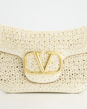 Valentino White Alltime Leather Shoulder Bag with Strap and Gold Hardware RRP £2,890