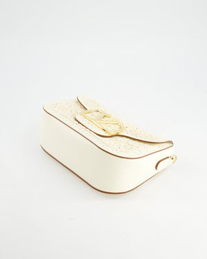 Valentino White Alltime Leather Shoulder Bag with Strap and Gold Hardware RRP £2,890