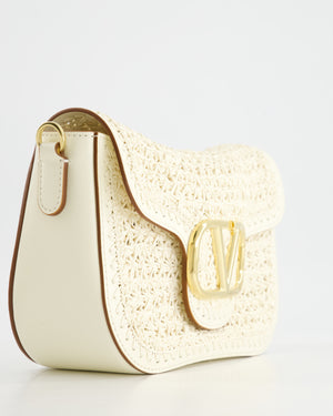 Valentino White Alltime Leather Shoulder Bag with Strap and Gold Hardware RRP £2,890