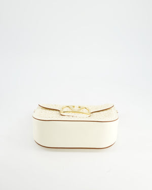 Valentino White Alltime Leather Shoulder Bag with Strap and Gold Hardware RRP £2,890