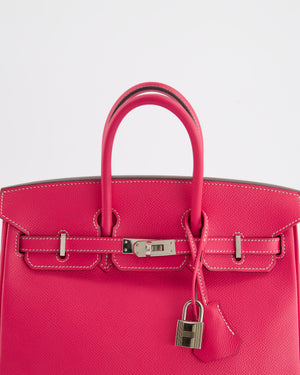 *RARE* Hermès Candy Birkin 25cm Retourne Bag Rose Tyrien Epsom Leather with Palladium Hardware