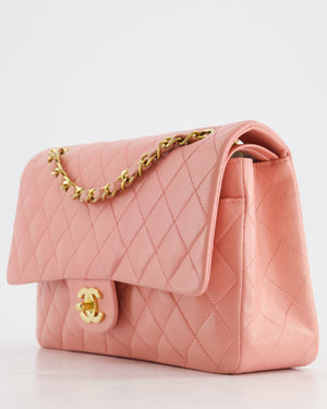 Chanel Baby Pink Vintage Medium Classic Double Flap Bag Lambskin Leather 24K Gold Hardware