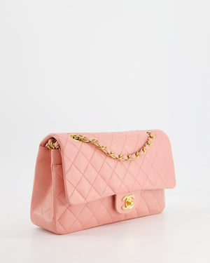 Chanel Baby Pink Vintage Medium Classic Double Flap Bag Lambskin Leather 24K Gold Hardware