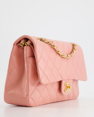 Chanel Baby Pink Vintage Medium Classic Double Flap Bag Lambskin Leather 24K Gold Hardware