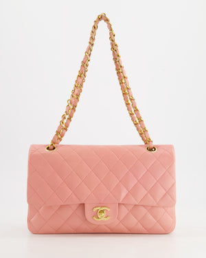 Chanel Baby Pink Vintage Medium Classic Double Flap Bag Lambskin Leather 24K Gold Hardware