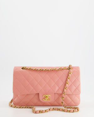 Chanel Baby Pink Vintage Medium Classic Double Flap Bag Lambskin Leather 24K Gold Hardware