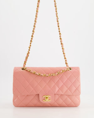 Chanel Baby Pink Vintage Medium Classic Double Flap Bag Lambskin Leather 24K Gold Hardware