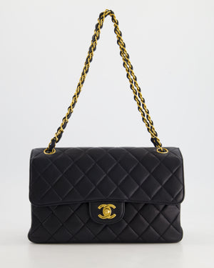 Chanel Navy Blue Vintage Lambskin Double Faced Classic Flap Bag with 24K Gold Hardware