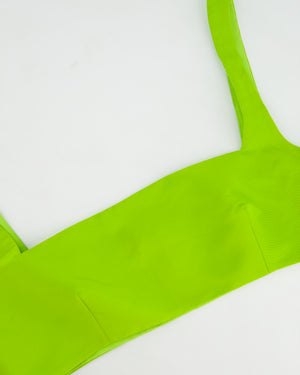 Valentino Lime Green Cropped Satin Sleeveless Top IT 42 (UK 10)