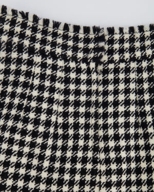 Dolce 
Gabbana Black 
White Wool Houndstooth Mini Skirt with Zebra Appliqué Size IT 38 (UK 6)