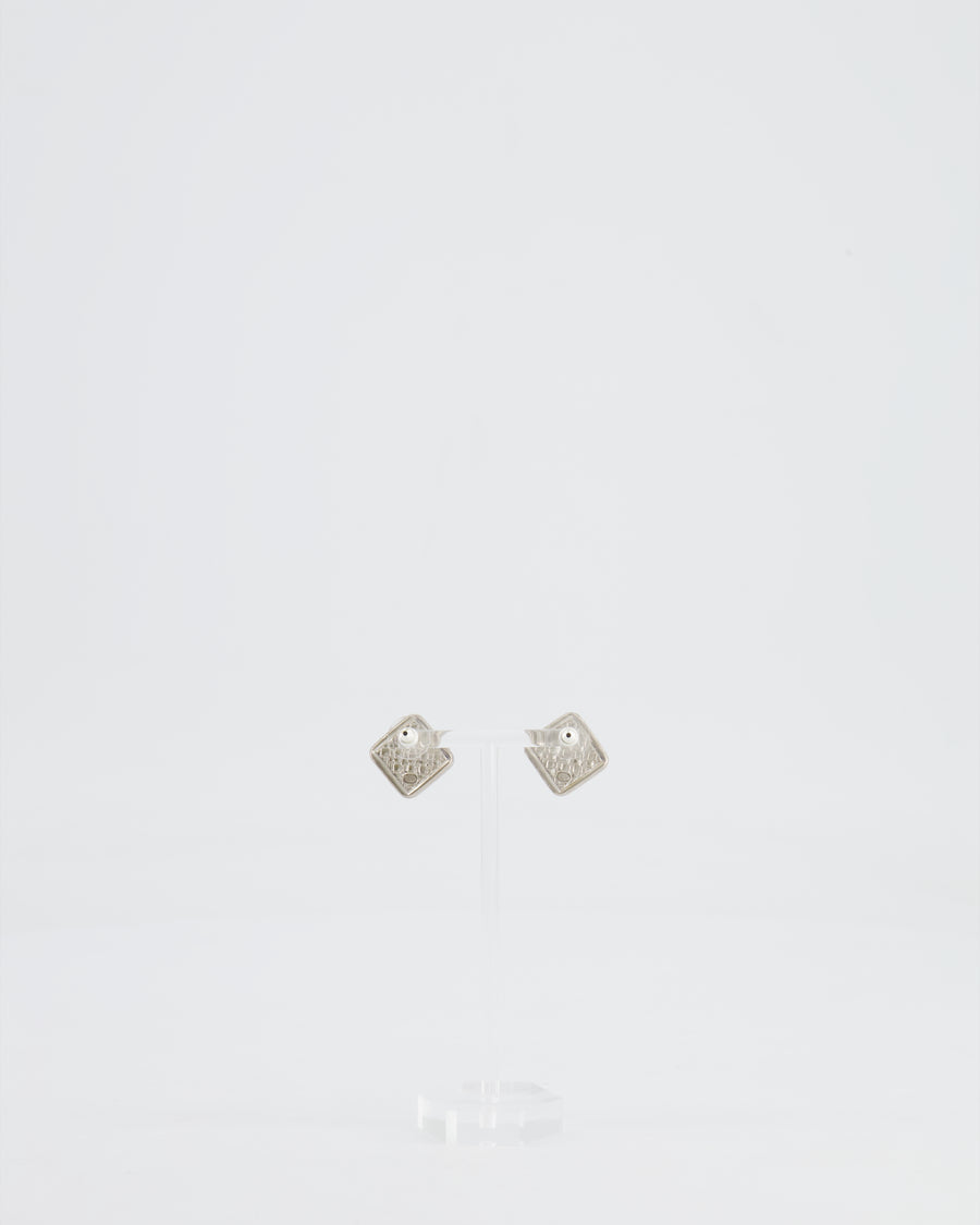 *HOT* Chanel Black, Crystal Embellished Diamond-Shaped CC Earrings