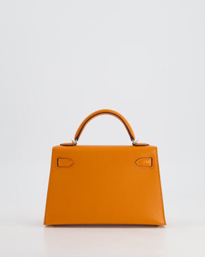 *RARE* Hermès Mini Kelly II 20cm Verso Bag in Orange H Chèvre and Gold Leather with Palladium Hardware