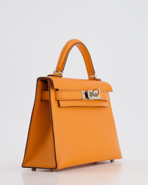 *RARE* Hermès Mini Kelly II 20cm Verso Bag in Orange H Chèvre and Gold Leather with Palladium Hardware