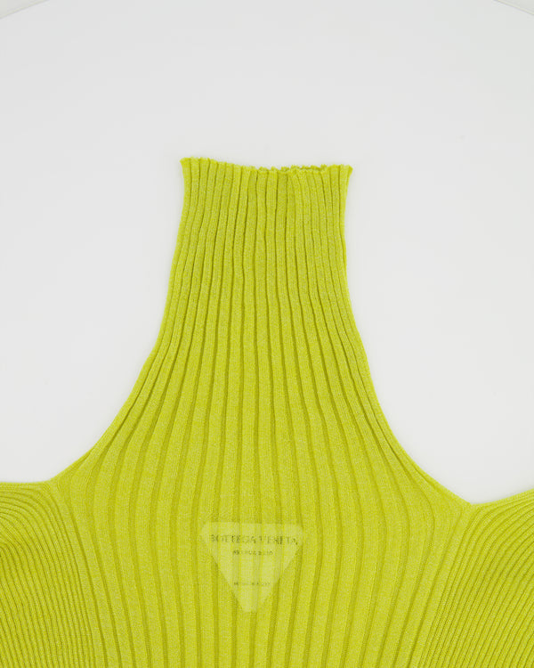 Bottega Veneta Lime Silk Knitted High-Neck Jumper Size M (UK 10)