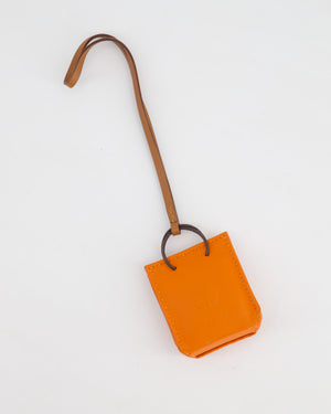 Hermès Orange Lambskin Shopping Bag Charm