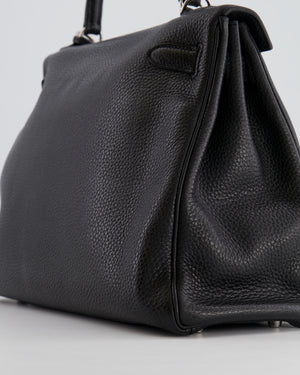 Hermès Kelly Retourne 32cm Bag in Black Togo Leather with Palladium Hardware