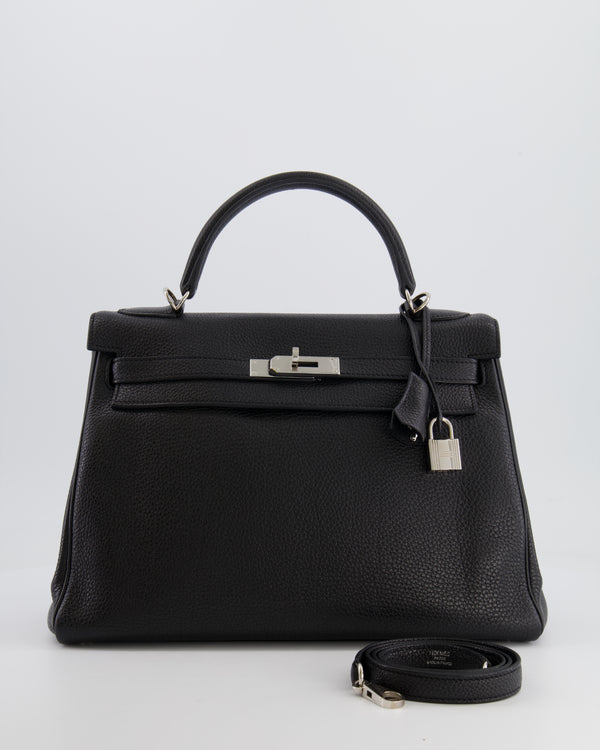 Hermès Kelly Retourne 32cm Bag in Black Togo Leather with Palladium Hardware