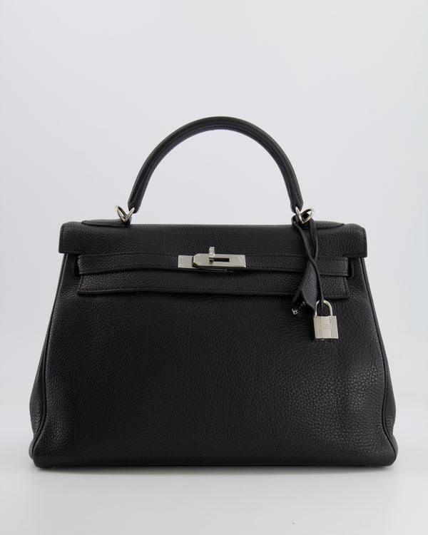 Hermès Kelly Retourne 32cm Bag in Black Togo Leather with Palladium Hardware