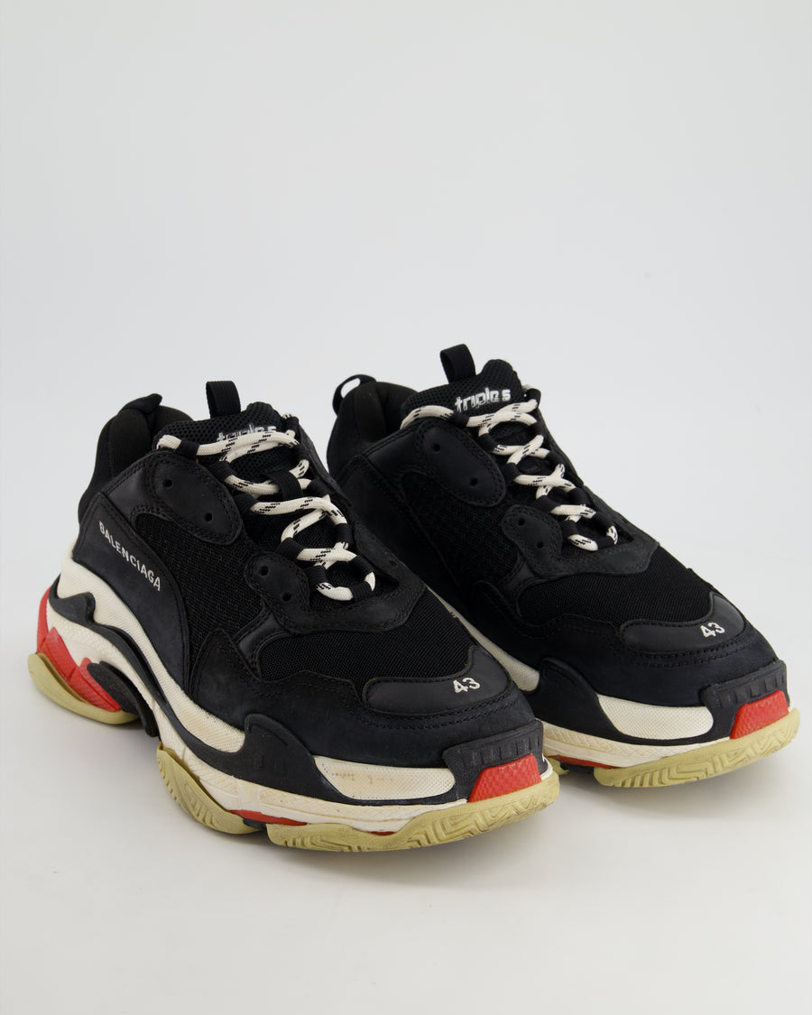 Balenciaga Black and White Triple S Trainers Size EU 43