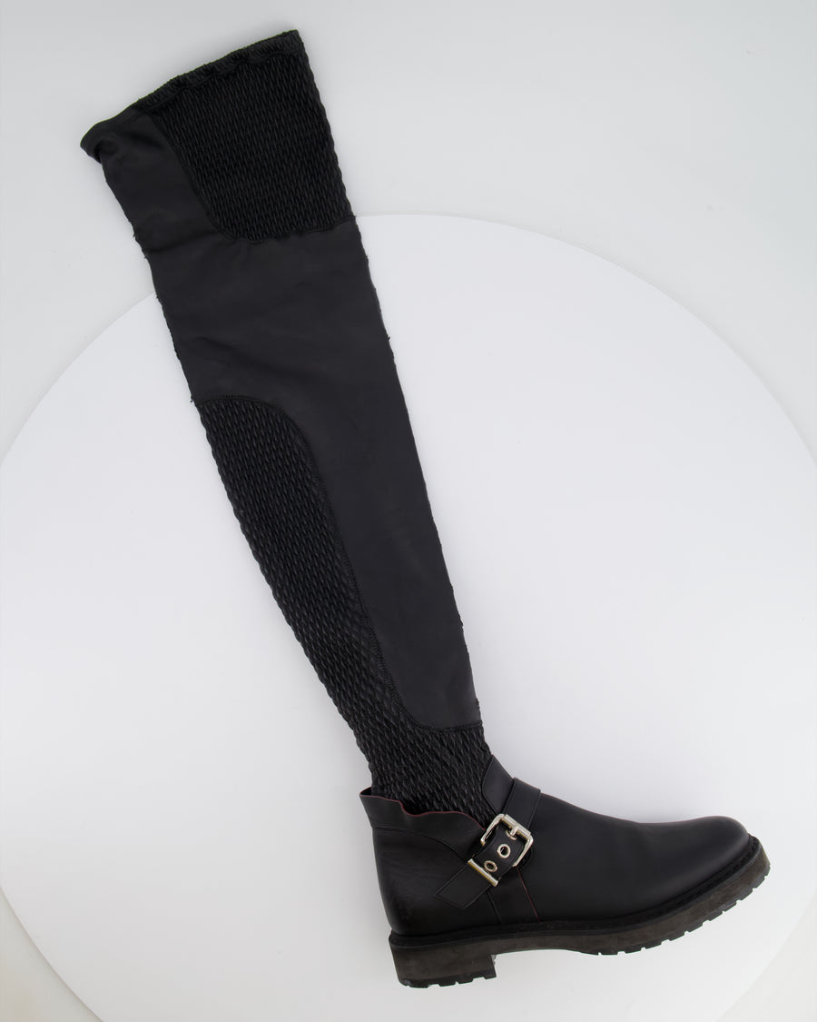 Fendi Black Thigh High Patent Leather Boots Size EU 38