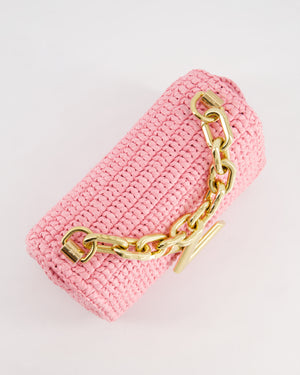 *RARE* Louis Vuitton Bubblegum Pink Twist PM Bag in Raffia with Gold Hardware £3,400