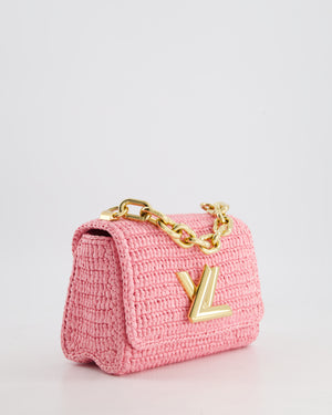 *RARE* Louis Vuitton Bubblegum Pink Twist PM Bag in Raffia with Gold Hardware £3,400